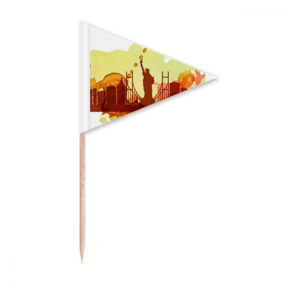 Cure-dents triangulaire drapeau de la Liberté, cadeau idéal pour amateurs de NYC