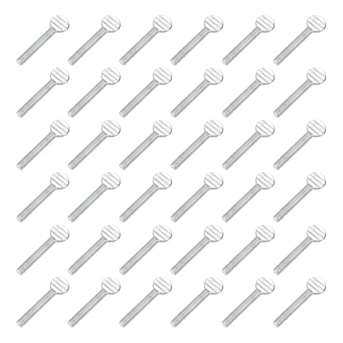 MECCANIXITY 40 Pcs M5x30mm Thumb Screws, Solid Iron Spade Head Fully Thread Galvanized Finger Racket Screw Bolts Fasteners for Home, Electronic, Machine
