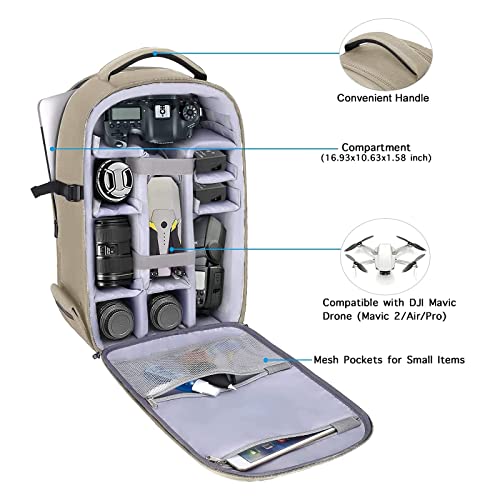 Image of MOSISO Camera Backpack, Photography Camera Bag 15-16 inch Waterproof Hardshell Case with Tripod Holder&Laptop Compartment
