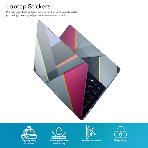 Image of Galaxsia Colour Pattern Top+Wrist Pad Vinyl Laptop Skin /Sticker /Cover Upto 15.6 Inches Laptops Laminated-Removable-HD Quality Compatible for Hp-Dell-Sony-Lenovo-Asus etc.(15x10 Inches)