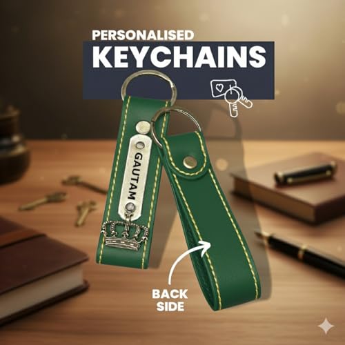 Image of Personalized Wallet, Keychain and Passport Combo | Personalized Wallet Keychain Passport Set with Name Printed Keychains Passports for Men | Customised Gift Set for Men with Name & Charm, Green