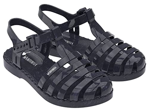 Sand&aacute;lia Grendene Kids Wandinha Collection Aranha Preta Lil&aacute;s Cor:Preto/Lil&aacute;s;Tamanho:32/33