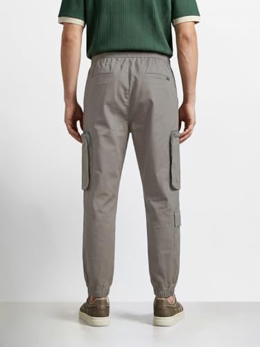 Image of The Indian Garage Co Men Mid-Rise Stretchable Relaxed Fit Cargo Joggers