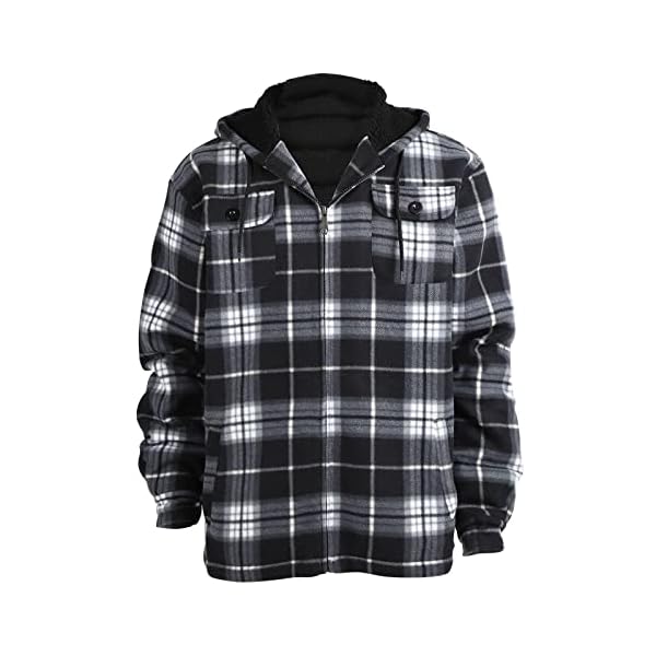 Winter Heavy Warm Sherpa Lined Fleece Plaid Flannel Jacket Men Plus Size S-5XL Big&Tall Mens Coat