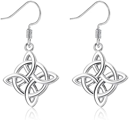 MILACOLATO 925 Sterling Silver Drop Earrings For Women CZ Teardrop Dangle Earrings Celtic Eternity Knot Fishhook Earrings Fashion Elegant Earrings Jewellery Gift