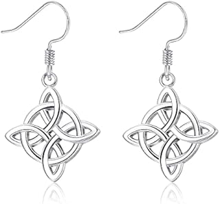 MILACOLATO 925 Sterling Silver Drop Earrings For Women CZ Teardrop Dangle Earrings Celtic Eternity Knot Fishhook Earrings Fashion Elegant Earrings Jewellery Gift