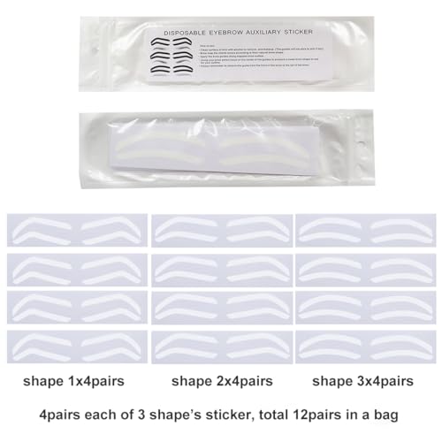 Pmu Dream AS-1 Airbrush Eyebrow Stickers Stencils Shape Tape Disposable Semipermanent Auxiliary Stickers Airbrush Brow Shaping Mapping Guide Tape Air Brush Templates thumb #4