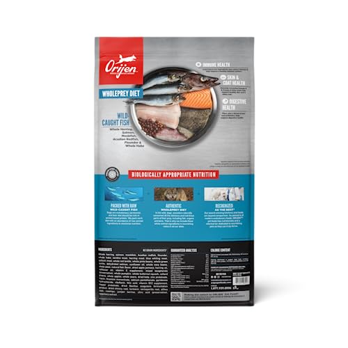 ORIJEN Grain Free Poultry Free High Protein Dry Dog Food Six Fish Recipe 23.5lb Bag