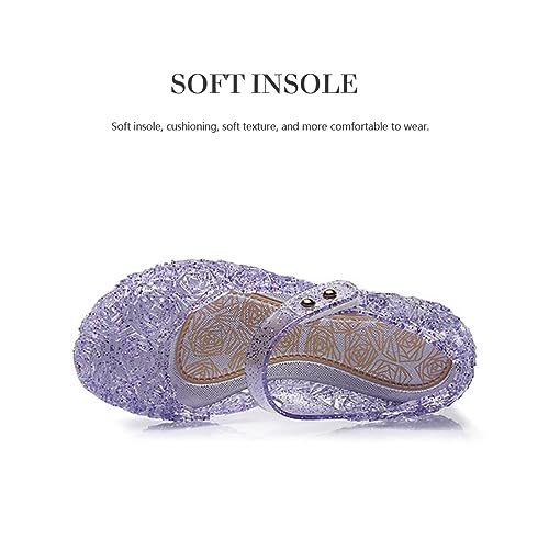 O&N Princess Girls Queen Dress Up Cosplay Jelly Shoes For Kids Toddler Dance Party Sandals Mary Janes Purple 10 M Us Toddler #TOP2