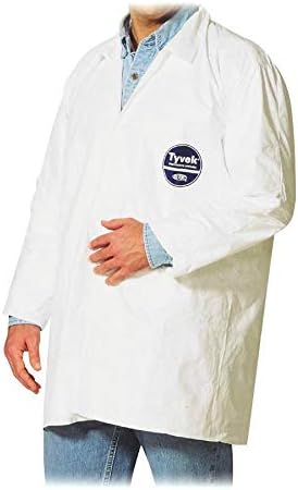 Dupont 212SWHMD003 Lab Coat Snap Front/Open Wrist Medium 30/CT White