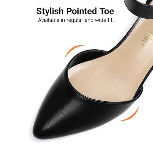Image of DREAM PAIRS ANNEE Pointed Toe Low Chunky Heels Pump Shoes