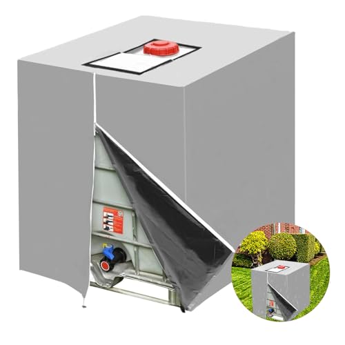 GEDEGOOK Bache pour Cuve 1000 l, Bâche de Protection Solaire pour Réservoir d'eau de Pluie IBC, Anti-Poussière Anti-UV, Housse de Protection, bâche de...