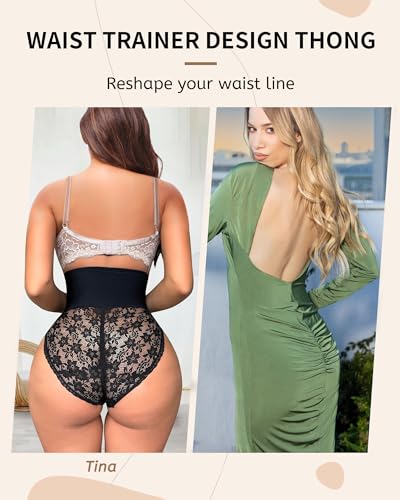 SHAPSHE Tummy Control Thong Shapewear for Women Corset Butt Lifting Underwear Thong Body Shaper Panties Girdle Shapewear4