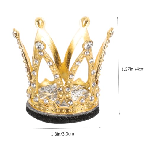 Corona de metal dorada para casco con gemas de imitación lujosas 2