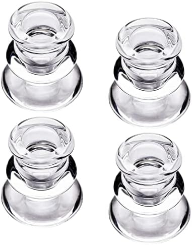 Clear Glass Candlestick Holders, Set of 4 Taper Candle Holders for Wedding, Decoration and Dinning