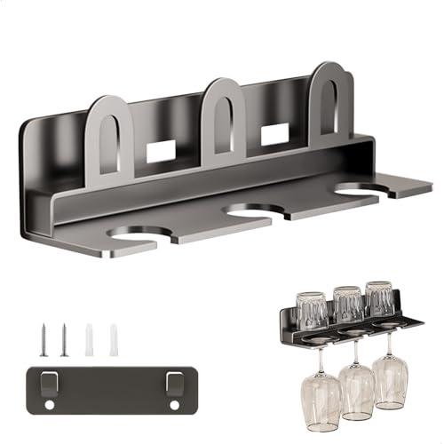 gexuamz Porta Bicchieri Sospesi, Portabicchieri Sospeso Appendere con Viti Abbinate, Porta Calici Sottopensile Acciaio al Carbonio, Porta Tazze da Parete Asciutti per Famiglia, Ristorante, Hotel, Bar
