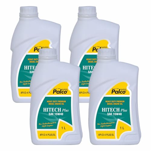 Image of PALCO Hitech Plus 15W40 Diesel Engine Oil 1 Litre (Pack of 4) for Heavy Duty Cars, Commercial Vehicles & Turbocharged Diesel Engines, EGR Compatible