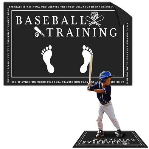 ciclvx Baseball Mats for Hitting,Baseball Sliding mat 23.6 x 35.4 Inch and Softball Batter Stance Training Mat for Kids to Improve Posture(Black)
