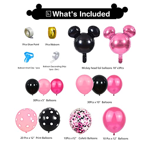 Naiwoxi Minnie Birthday Party Supplies - Minnie Theme Mouse Birthday Decorations Girls Include Banner, Balloons Arch, Backdrop, Welcome Sign Hanger, Tablecloth, Topper, Headband, 1St 2Nd 3Rd Birthday #TOP3