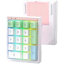 BOYI Y17 Aluminum Mechanical Numpad,Wireless RGB Numeric Keypad,Quick Release Number Pad,Bluetooth 5.0/2.4G/Type-C Tri-Mode Hot Swap 17 Keys PBT Keycap Macro Keypad for Laptop/PC/TKL KeyboardsWhite