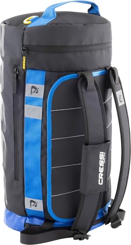 CRESSI dal 1946 - Walrus Pool Duffle Backpack - Borsa Multifunzionale Convertibile in Pochi Secondi tra la Modalità Zaino e Borsone a Mano, Ideale per Piscina Uomo e Donna, Nero/Blu 35 L