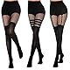 Forhandy 3 Paar Strumpfhosen Für Damen Sexy Reizvolle Netzstrumpfhose Schwarz Hohe Strümpfe One Size Fischernetz Strumpfhosen Halterlose Strümpfe