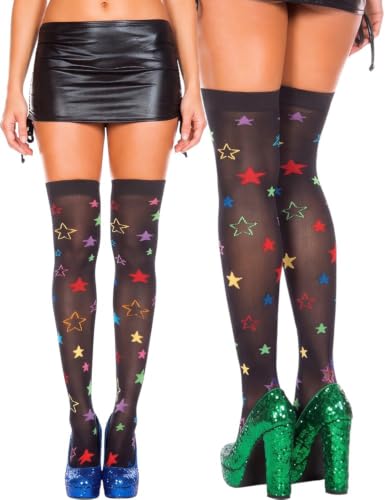 Image of ToBeInStyle Women's Fun Rainbow Harlequin Polka Dot Acrylic Socks