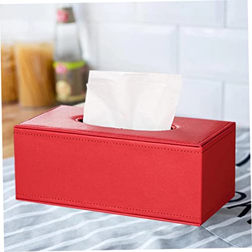 Soporte de cajas de cables y servilletas de cuero rectangular 6