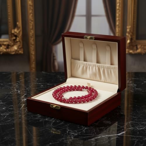 Collier de perles de quartz rubis véritable, création artisanale d'exception