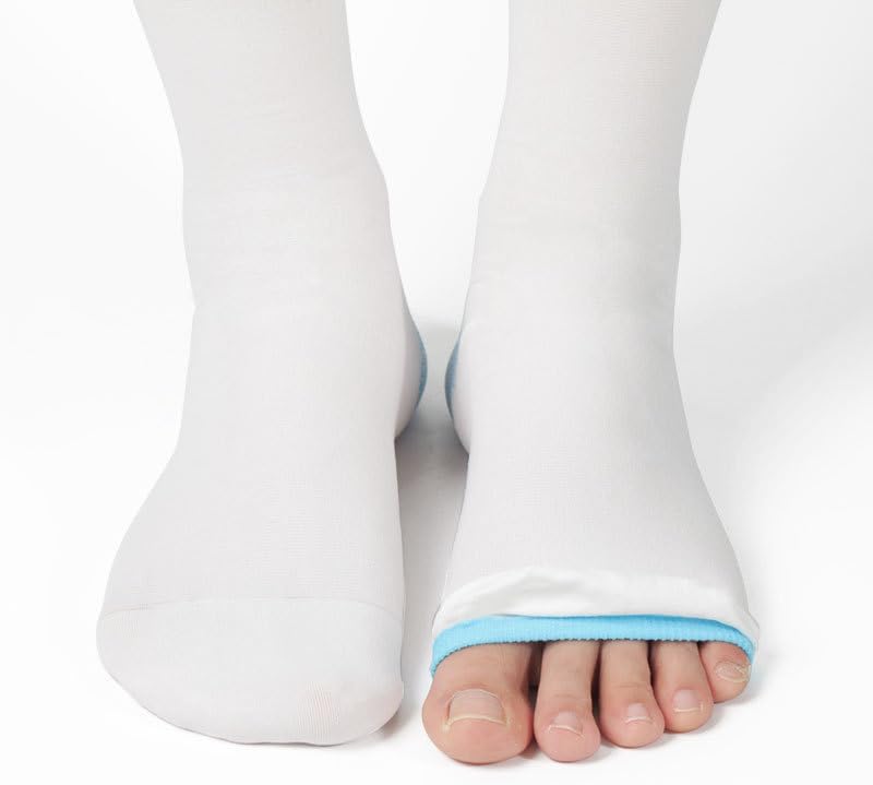 2 Pairs Medical Grade 15-20mmHg TED Hose Compression Stockings for Women & Men, Knee-High Anti Embolism Stockings with Inspection Hole, Unisex White - Image 6