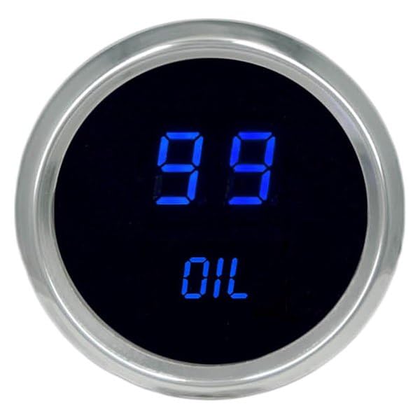 Intellitronix MS9114B LED Oil Pressure Gauge 2 1/16"0 to 99 psi Chrome Blue