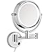 GURUN LED Wall Mount Makeup Mirror Lighted 10x Magnification, Bathroom Vanity Mirror, 13-Inch Extension,Brass Chrome Finished M1809D(9in,10x)