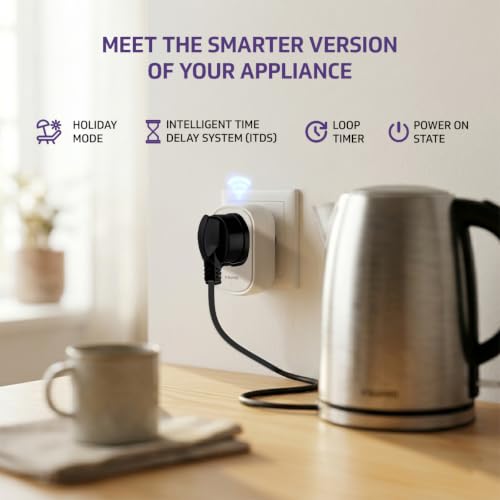 Image of V-Guard 16 A Smart Plug with Bluetooth and WiFi Connectivity | Voice Control using Google Home and Amazon Alexa | Supports iOS and Android | 1 Year Product Warranty from V-Guard | White