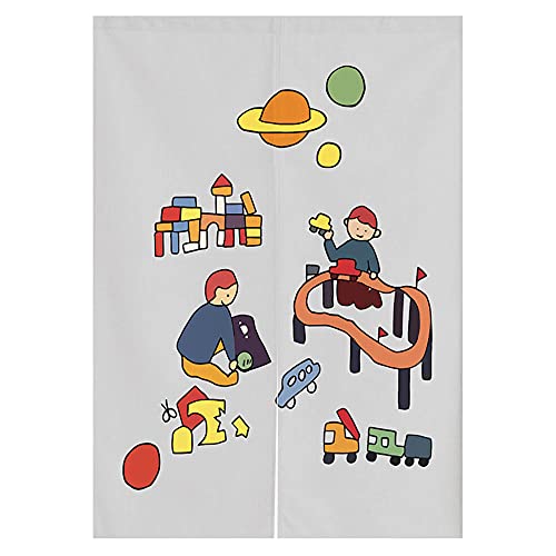 Master_GGGGG Cortina de Puerta Japonesa Noren Cortinas de Medio sombreado para niños habitación Dormitorio Cocina Tienda Restaurante Sombra Blanca 150 cm X 85 cm Cover