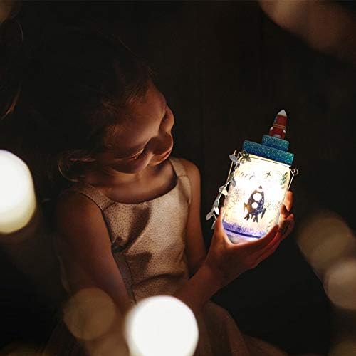 foci cozi 2 Music Dinosaur and Outer Space Night Light Craft Kit - DIY Musical Jar Lights Boys Arts and Crafts Project Fairy Garden Party Decor Toy Gift for Kids Birthday Space Theme Bedroom Decor
