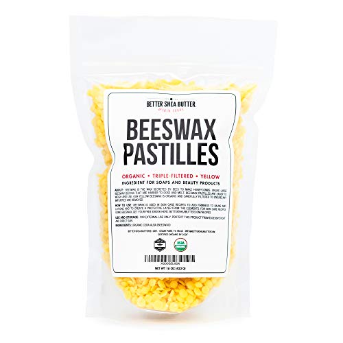 image for Organic Beeswax Pastilles - Yellow, Filtered Pellets Easy to Measure -