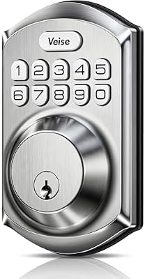 Veise VE001 Keyless Entry Door Lock with Keypad, Electronic Keypad Deadbolt for Front Door, 20 User Codes & One-Time Passcode, Auto Lock, IP55 Waterproof, Easy Installation for Home Apartment Rental