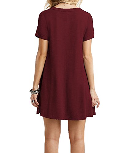 Image of TOPONSKY Women's Casual Plain Simple Loose Flowy Short-Sleeve T-Shirt Dress
