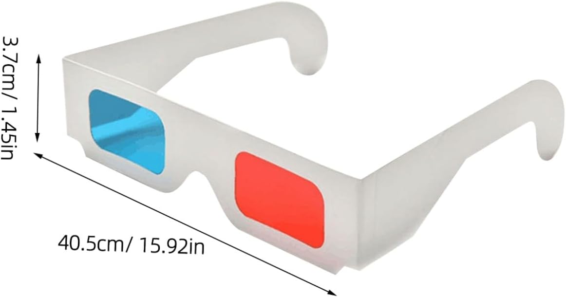 VANZACK 50pcs 3D Anaglyph Movie Glasses Red Blue Cardboard for Adults Paper Stereoscopic Glasses for Home Theater and 3D Tv Viewing