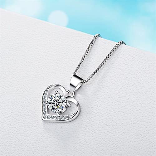 Collier pendentif cœur femme argent 925 cristal zircon chaîne 45cm