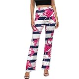 Leggings acampanados para mujer, parte inferior acampanada de flamencos, pantalones de yoga con corte de bota con control de abdomen, Negro -, M