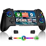Handy Controller für Android/iPhone, Elegamefy Smartphone Controller mit Programmierbarem, Aufgerüstet Joystick ohne Totzonen, Led Licht