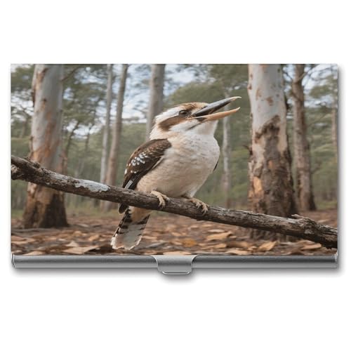 VstaDank Gray Bird Business Card Holder Fashion Aluminum Alloy Flip Cover Credit Card Holder High End Professional Name Cards Case Exquisite Pocket Metal Cards Holder for Work
