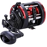 Schlepprolle Trommel Angelrolle Links- / Rechtshänder Wurfrolle Meeresangeln Große Schnurkapazität Baitcastrolle Rot 40 Rechtshänder