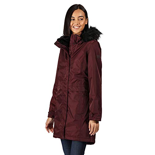 Regatta Lexis Waterproof Breathable Taped Seams Lined Insulated Hooded Jacket - Dark Burgundy, 8