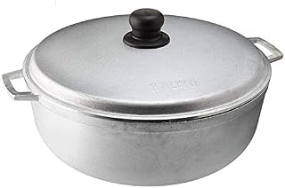 IMUSA USA GAU-80506W 6.9Qt Traditional Colombian Caldero (Dutch Oven) for Cooking and Serving, Silver