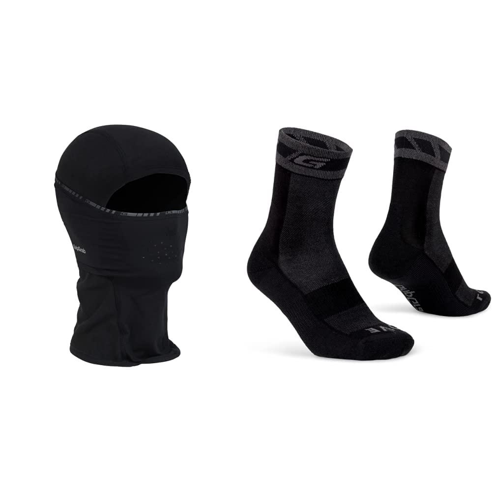 GripGrab Unisex Balaclava Sturmhauben Masken, S EU & Unisex Merino Vinter cykelsokker tykke termiske sokker med merinould cykling vintersokker kuldebes Winter Fahrradsocken, Schwarz, 38-41 EU