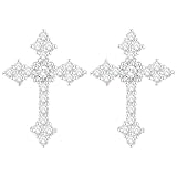 Pendientes de cruz de moissanita para hombres y mujeres, Moissanita