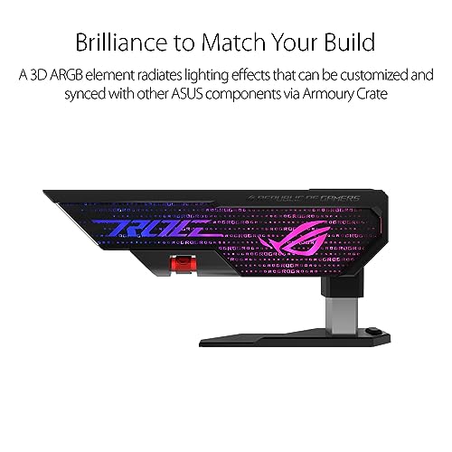 Image of ASUS ROG Herculx GPU Anti-Sag Holder, Solid Zinc Alloy Construction, Easy Toolless Installation, Included Spirit Level,Adjustable Height, Wide Compatibility,Aura Sync RGB,2 Year Warranty (Pack of 9)