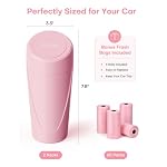 HOTOR Car Trash Can, Pink Car Garbage Can with Lid, Bonus Bags, L(2 Pack) - Image 4